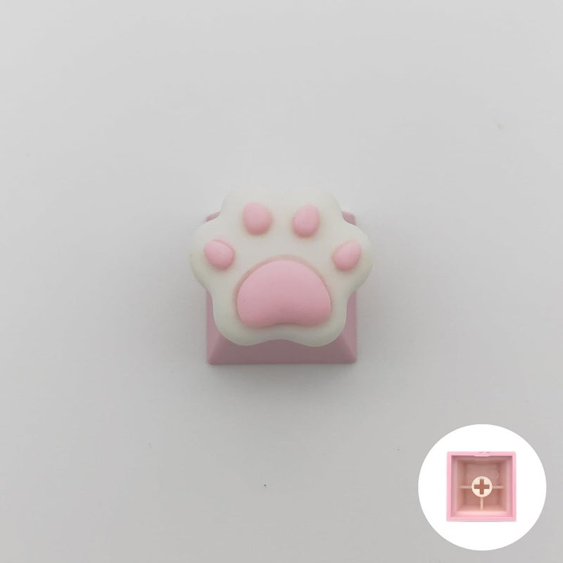 Elacgap Personalized Cute Pink Keycap Handmade OEM Profile DIY Custom Keycap for Mechanical Keyboard MX Switch (Cat Paw) - Image 4